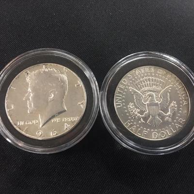 2- 1964 Kennedy BU 1/2 Dollars-90% Silver