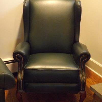 Leather Wing Back Chair Excellent Condition.