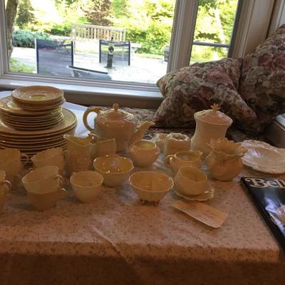 Belleek China Green markings Limpet Plates 