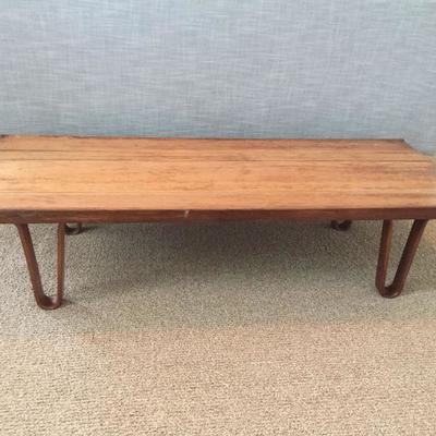 Mid century low wooden bench or table