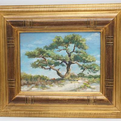 Original Dan Rountree Oil on Board. Cypress Tree. Signed by the artist lower right. In gilt wood frame. His gallery, Rountree Studio, is...