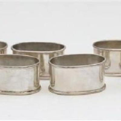 Twelve Matching Contemporary Sterling Silver Napkin Rings. Simple, elegant design. Good condition, no monograms.