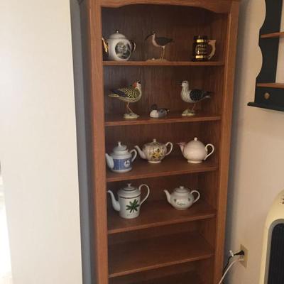 Bookcase and Tea Pots