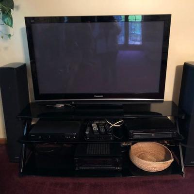  Family Heritage Estate Sales, LLC. New Jersey Estate Sales/ Pennsylvania Estate Sales. Panasonic Tv. Television Stand. Speakers. 
