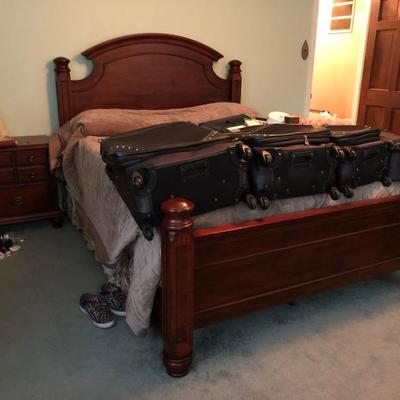  Family Heritage Estate Sales, LLC. New Jersey Estate Sales/ Pennsylvania Estate Sales.  Wood Bedroom Furniture. Night Stand. Suitcases. 