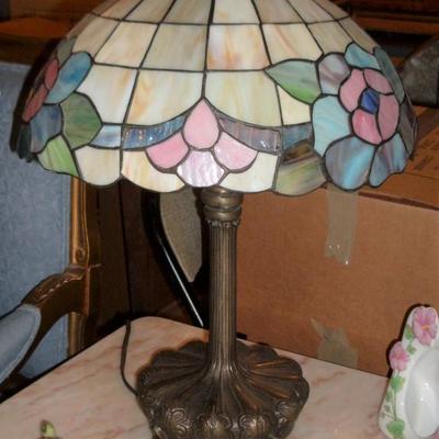 2 LEADED GLASS LAMPS