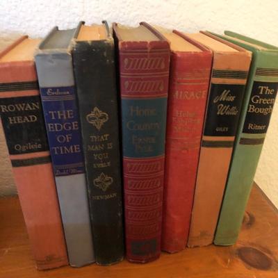 Vintage books throughout the home