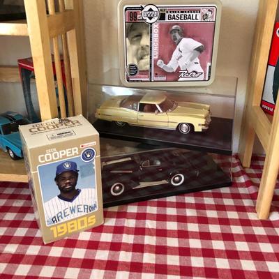 Diecast cars and baseball sports items