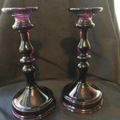 Tiffin-Franciscan glass, #76. 1923-1935. Color: amethyst. Asking $38 each.
