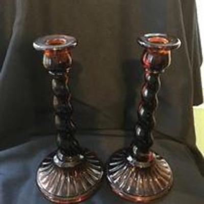 Northwood glass. 1920's. Twisted taper. Asking: $42 each.