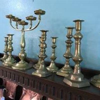 Brass candlestick holders.