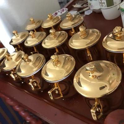 Royal Worcester Gold Lustre pot de creme lidded cups. Asking $10 each.