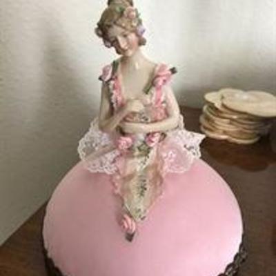 Antique Victorian porcelain half lady pin cushion. Excellent condition. Never been pinned! Asking: $35