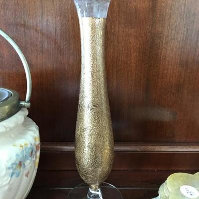 1950's Glastonbury-Lotus gold encrusted bud vase. #983-1. $18