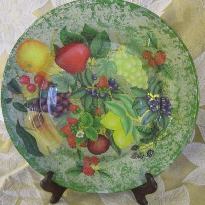 Glass and decoupage platter