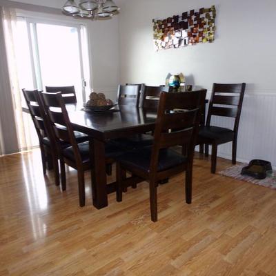 Contemporary Dining Table and chairs. Seats 8