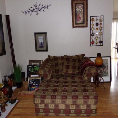 Over sized Chair with Ottoman, Art and Decor