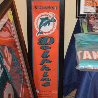 Miami Dolphins Super Bowl Framed Banner 1/13/74