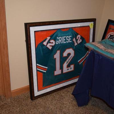 Autographed Miami Dolphins Framed Jersey Bob Griese