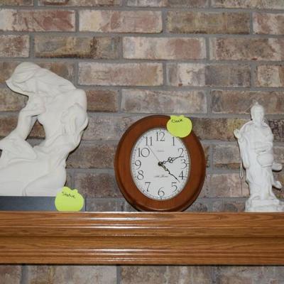 Wall clock, figurines