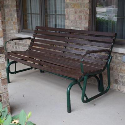 Outdoor wooden bench