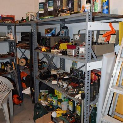 Ladder, garage items