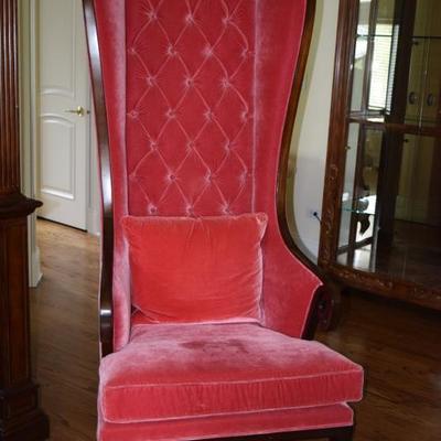 Christopher Guy Red High Back Chair (we have 2 chairs) - Private showing available