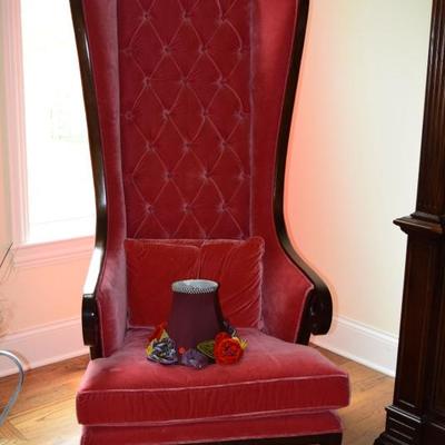 Christopher Guy Red High Back Chair (we have 2 chairs) - Private showing available