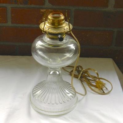 Oil lamp base converted to electric