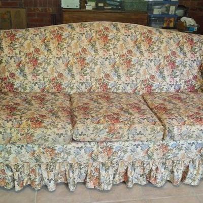 Upholstered floral couch