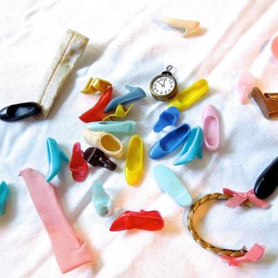 Vintage 1960's Barbie shoes and accessories