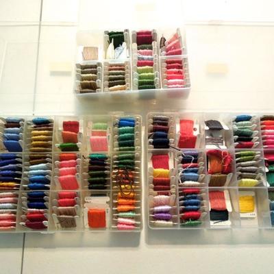 3 cases of silk embroidery thread