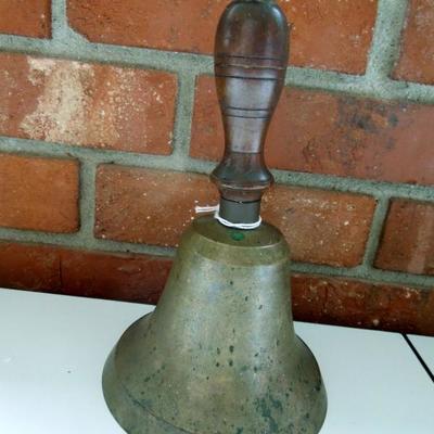 Antique brass school desk bell