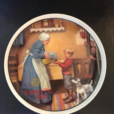 1986 Edwin Knowles fine china plate. Rockwell's "The Pantry Raid". Like new, in box, with papers. $6.  