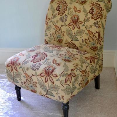 One of a pair of slipper chairs...