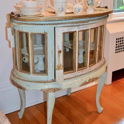 Painted chocolate cabinet and breakfast set