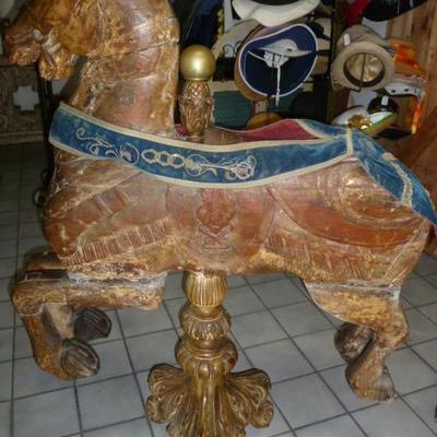 Very Old Carousel Horse.  2 Parts.