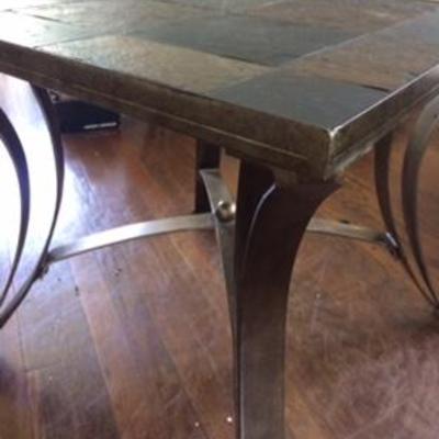 French Country Stone and Metal Statement Table- Made in France