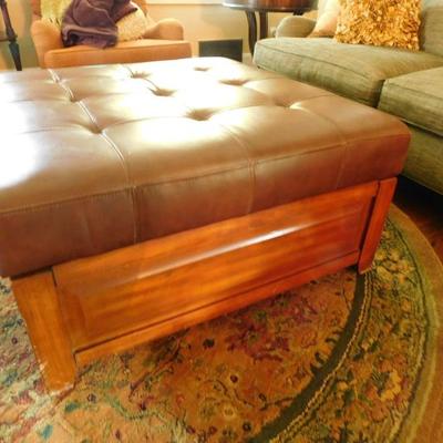 large leather ottoman with storage