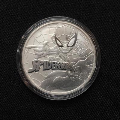 2017 BU 1 Oz. Silver Spiderman Coin