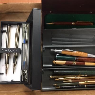 Assorted Wood/Vintage Pens & Pencils