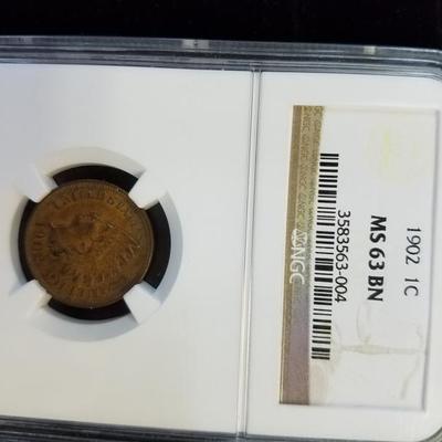 1902 Indian Head Cent MS63 BN