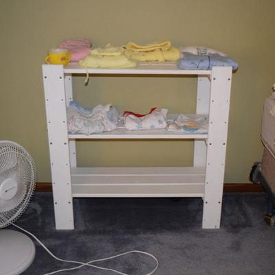 Shelving Unit & Baby Clothes