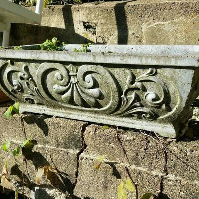 large concrete garden planter OLD