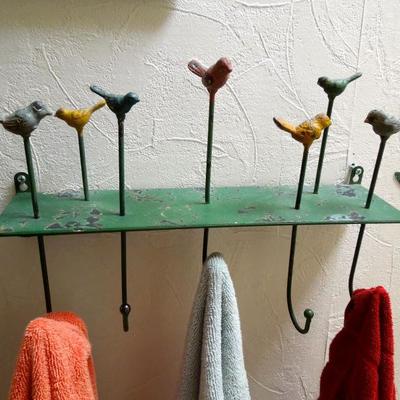 Unique shelf with bird hooks