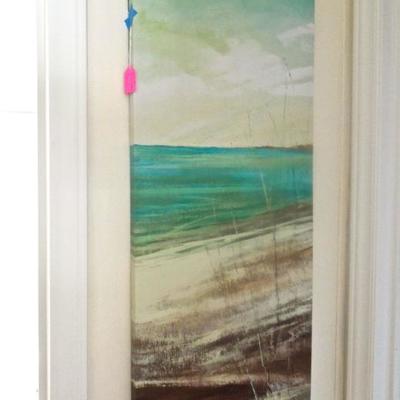 Framed shoreline print on canvas