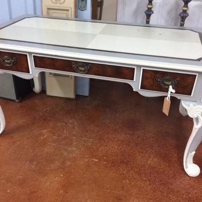 Painted Scroll Foot Desk, Broyhill Furniture