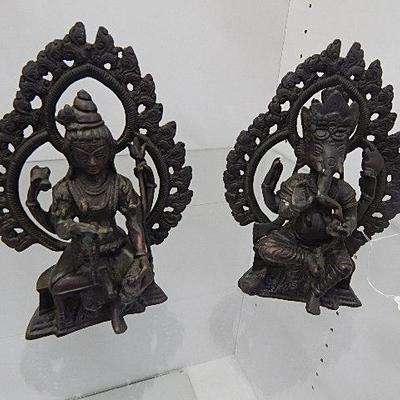 Bronze Hindu Diety Bookends