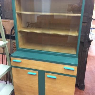 Painted Mid Century China Cabinet