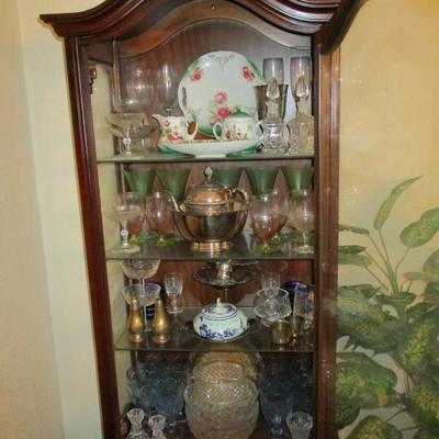 Antique glassware, some silver, porcelain